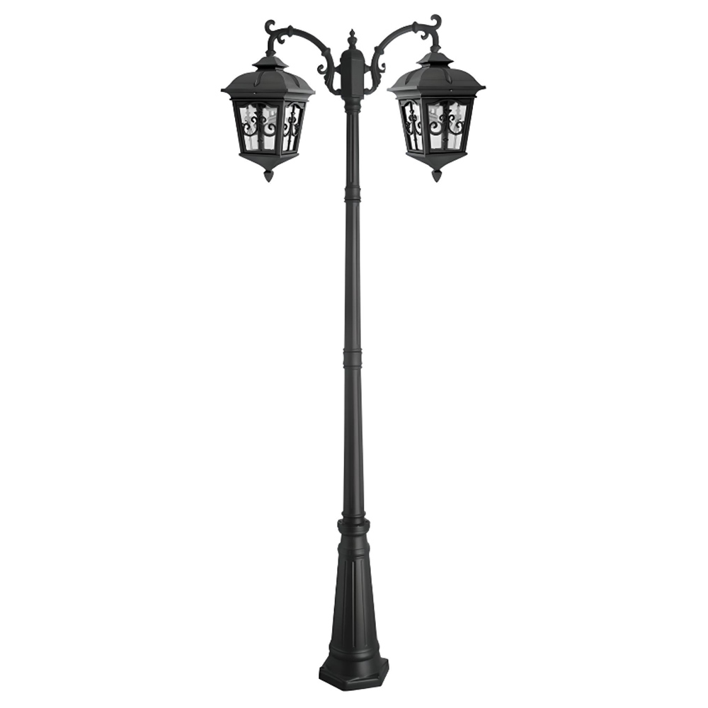 چراغ حیاطی ایستاده دو شاخه رو به پایین تیانا مدل روژیار
