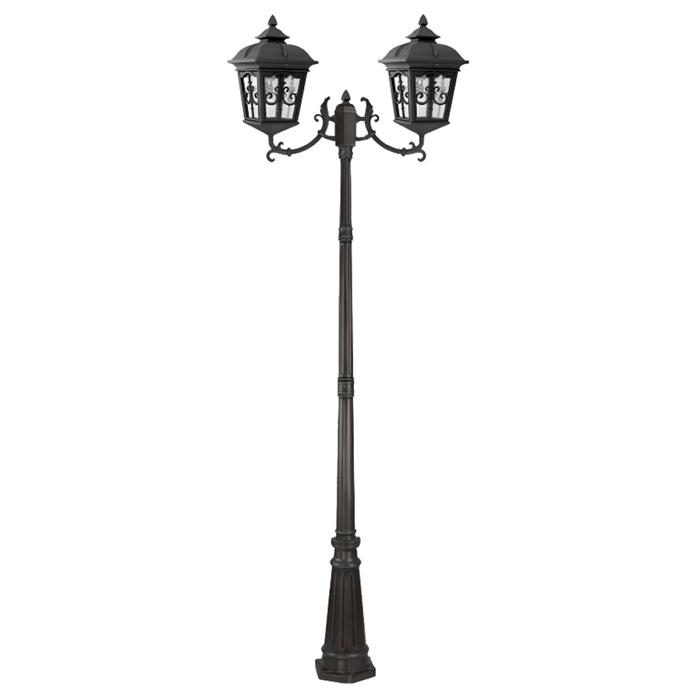 چراغ حیاطی ایستاده دو شاخه رو به بالا تیانا مدل روژیار