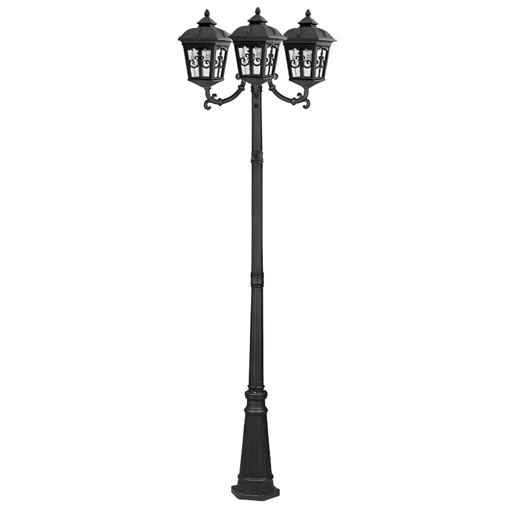 چراغ حیاطی ایستاده سه شاخه رو به بالا تیانا مدل روژیار