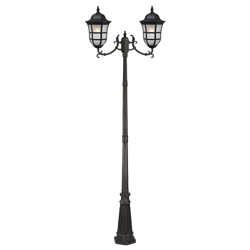 چراغ حیاطی ایستاده دو شاخه رو به بالا تیانا مدل روشا