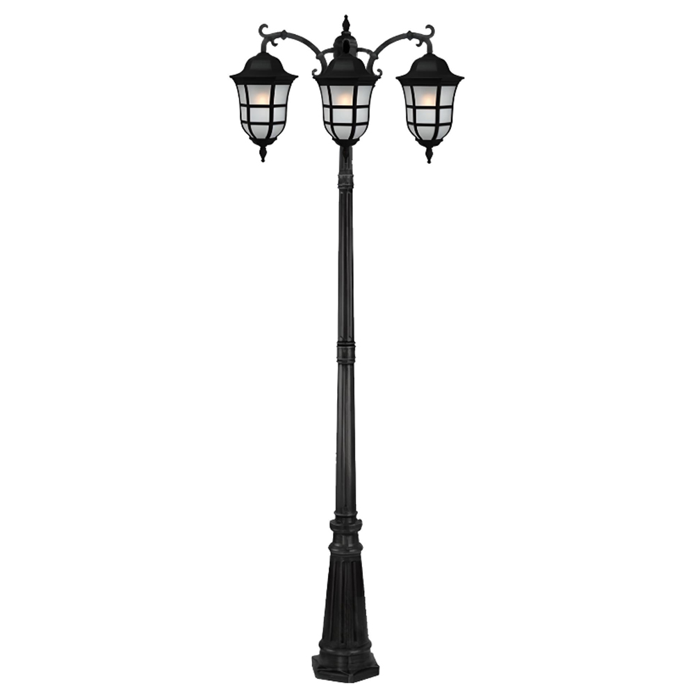 چراغ حیاطی ایستاده سه شاخه رو به پایین تیانا مدل روشا