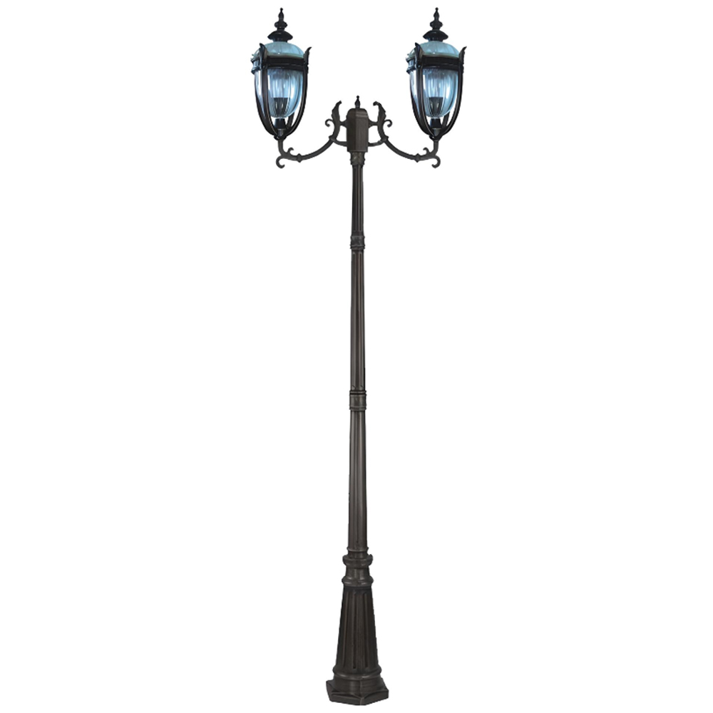 چراغ حیاطی ایستاده دو شاخه رو به بالا تیانا مدل رکسانا