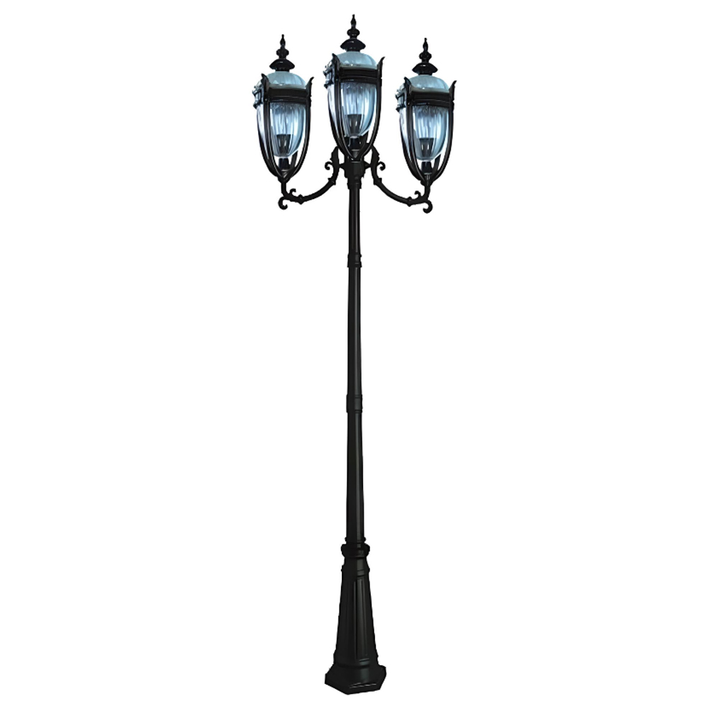 چراغ حیاطی ایستاده سه شاخه رو به بالا تیانا مدل رکسانا