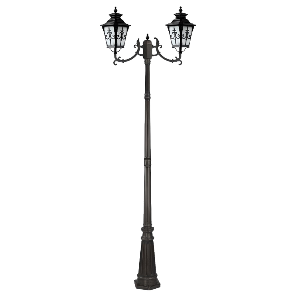 چراغ حیاطی ایستاده دو شاخه رو به بالا تیانا مدل ماهرخ