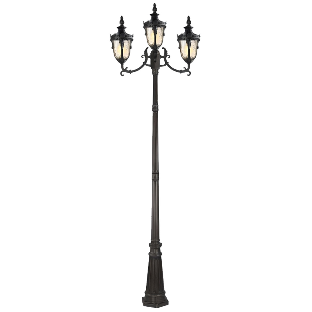 چراغ حیاطی ایستاده سه شاخه رو به بالا تیانا مدل آبتین