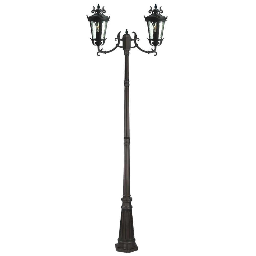 چراغ حیاطی ایستاده دو شاخه رو به بالا تیانا مدل برسام