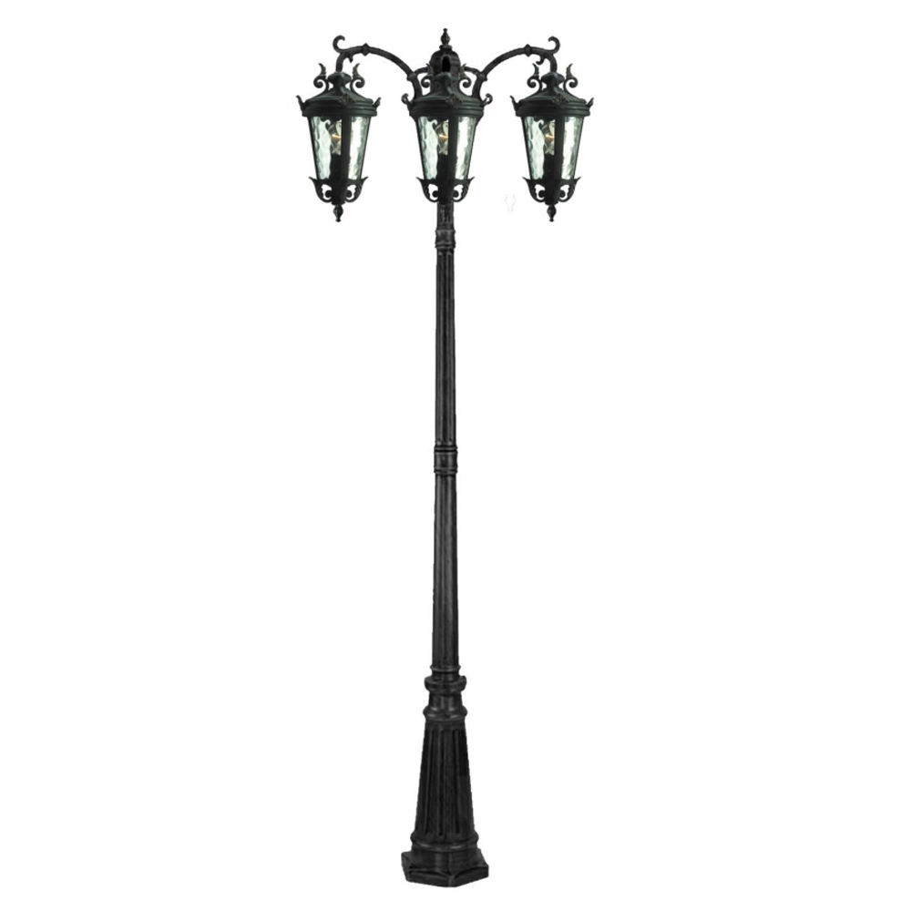 چراغ حیاطی ایستاده سه شاخه رو به پایین تیانا مدل برسام