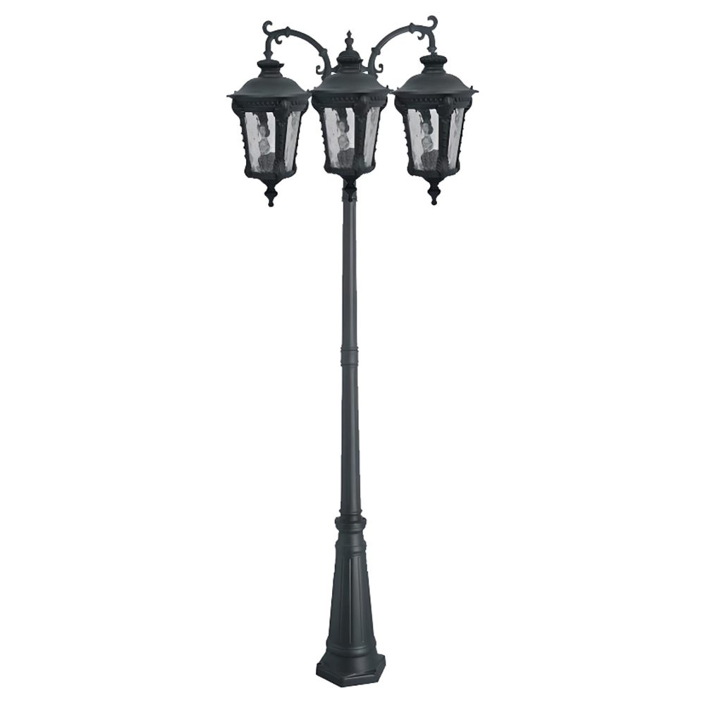 چراغ حیاطی ایستاده سه شاخه رو به پایین تیانا مدل ماهک