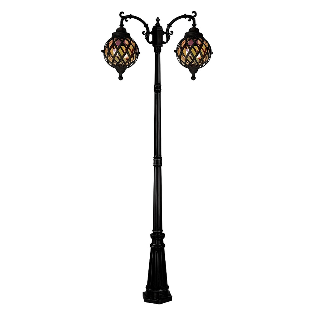 چراغ حیاطی ایستاده دو شاخه رو به پایین تیانا مدل سیمین