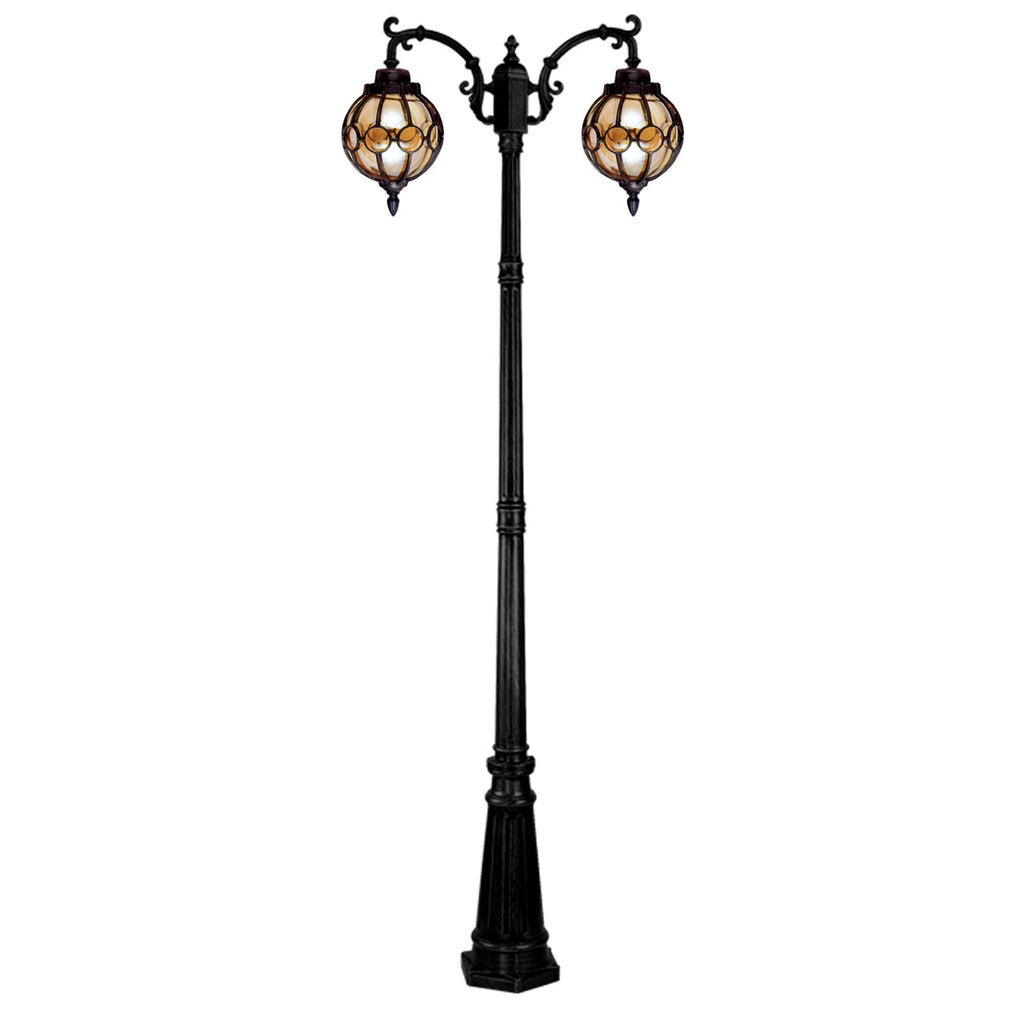 چراغ حیاطی ایستاده دو شاخه رو به پایین تیانا مدل دینا