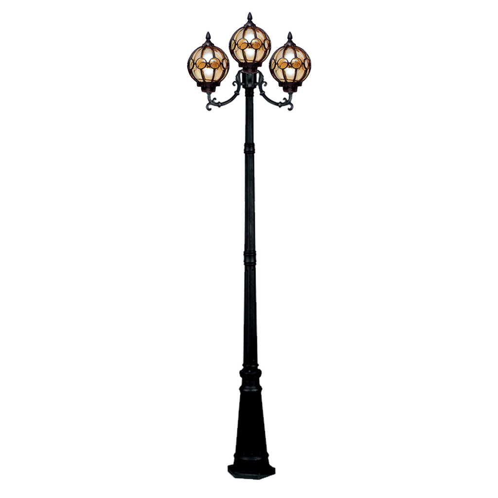 چراغ حیاطی ایستاده سه شاخه رو به بالا تیانا مدل دینا