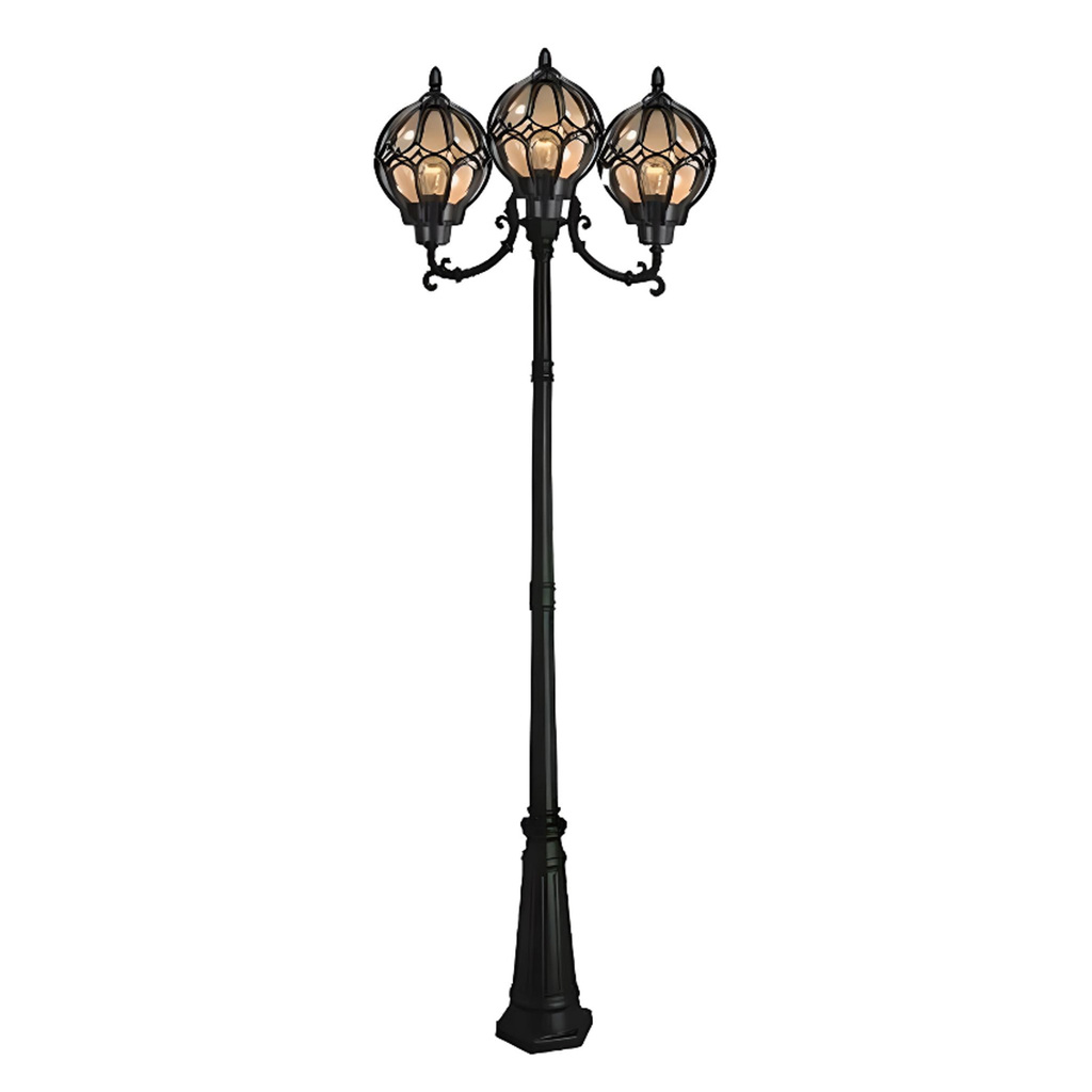 چراغ حیاطی ایستاده سه شاخه رو به بالا تیانا مدل روژان