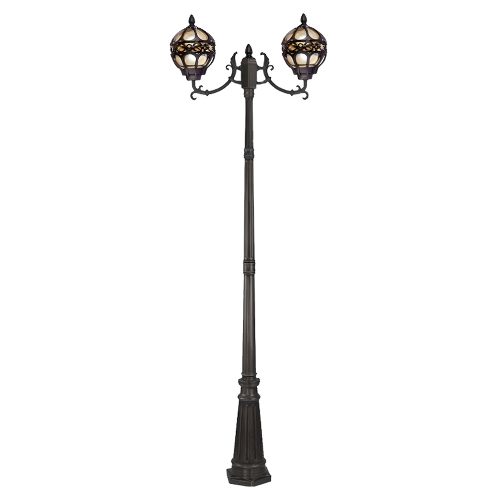 چراغ حیاطی ایستاده دو شاخه رو به بالا تیانا مدل آکام