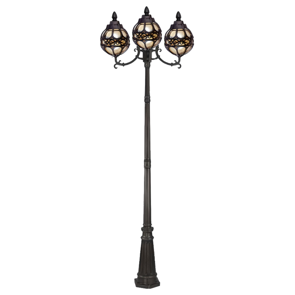 چراغ حیاطی ایستاده سه شاخه رو به بالا تیانا مدل آکام