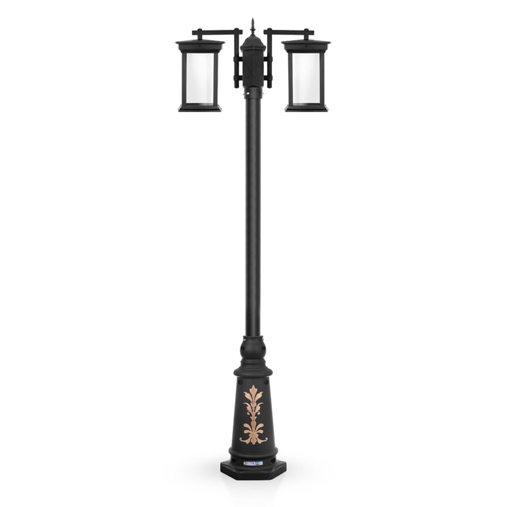 چراغ حیاطی ایستاده دو شاخه شب تاب مدل روناک کد SH-109320420