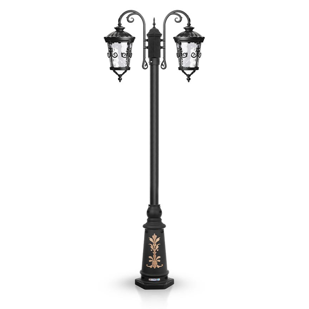 چراغ حیاطی ایستاده دو شاخه شب تاب مدل ماهنوس کد SH-106920720