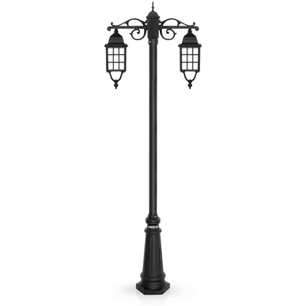 چراغ حیاطی ایستاده دو شاخه شب تاب مدل مشبک کد SH-104121120