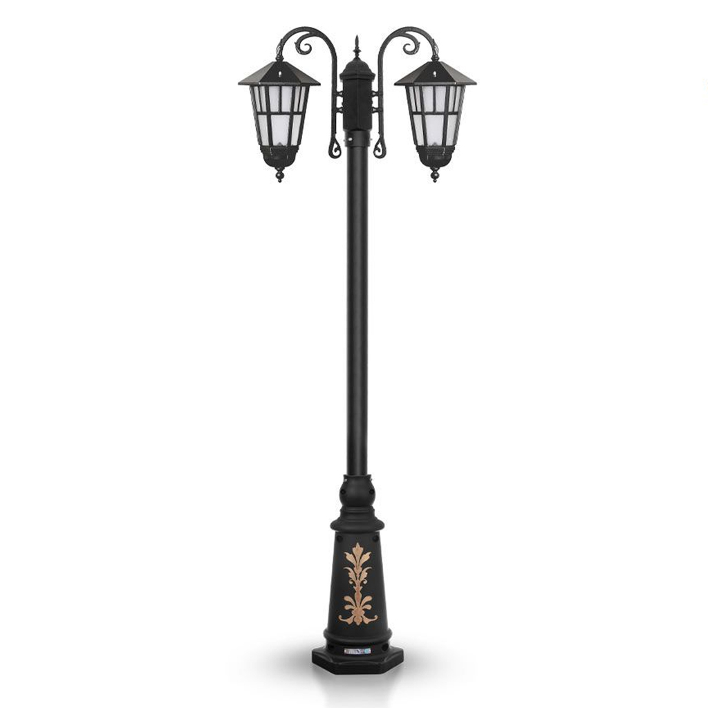 چراغ حیاطی ایستاده دو شاخه شب تاب مدل وندا کد SH-105920720-192120010