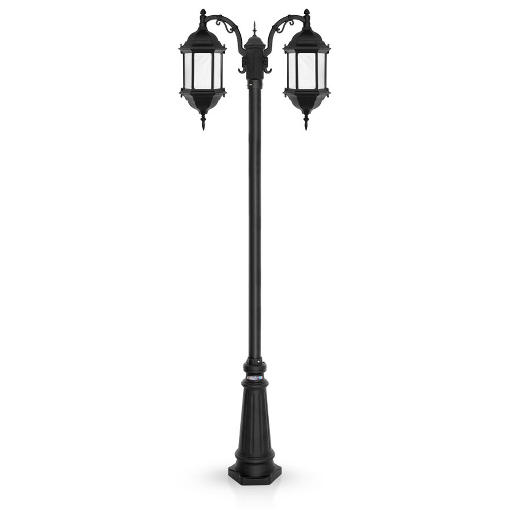 چراغ حیاطی ایستاده دو شاخه شب تاب مدل پاتریس کد SH-104220120-191620010