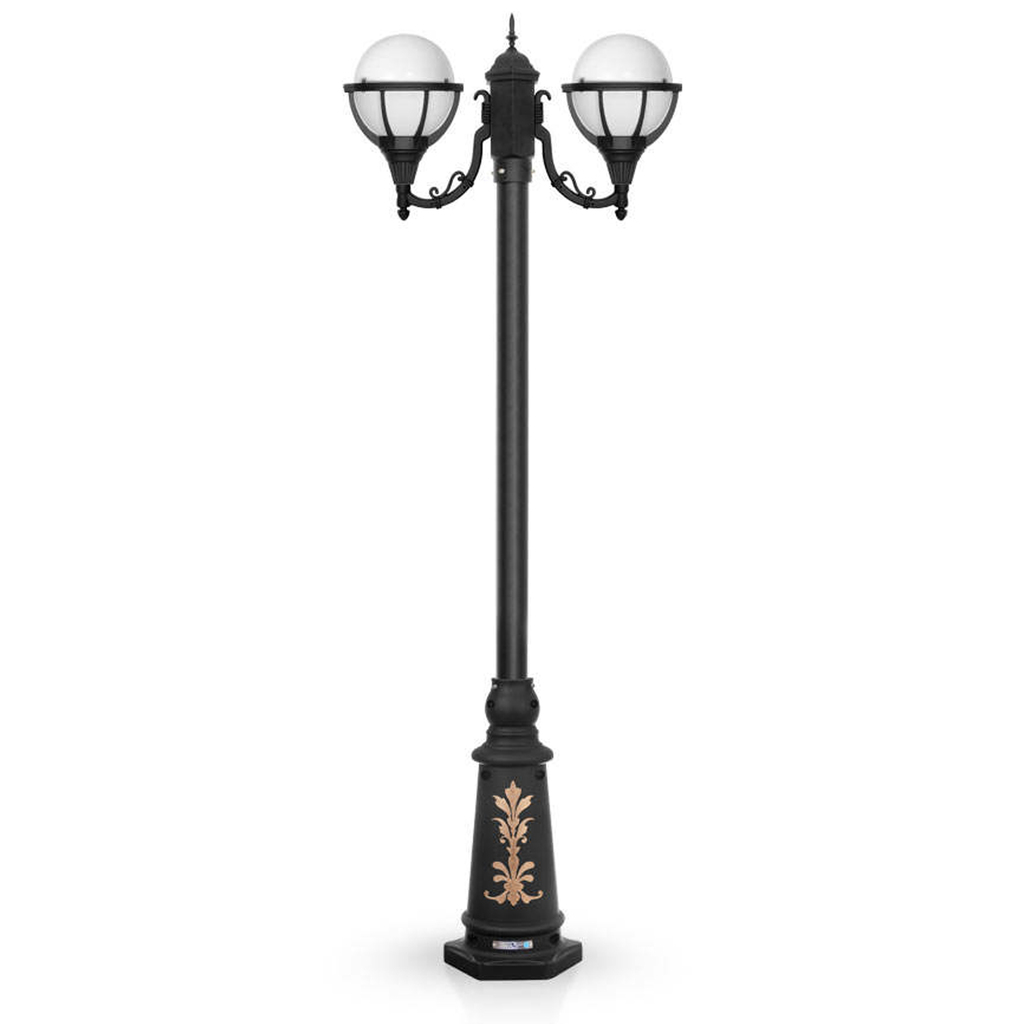 چراغ حیاطی ایستاده دو شاخه شب تاب مدل دیاموند کد SH-105120110