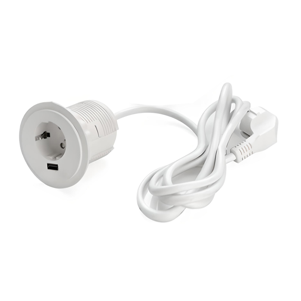 پریز توکار تک خانه گرد ملونی مدل 10034