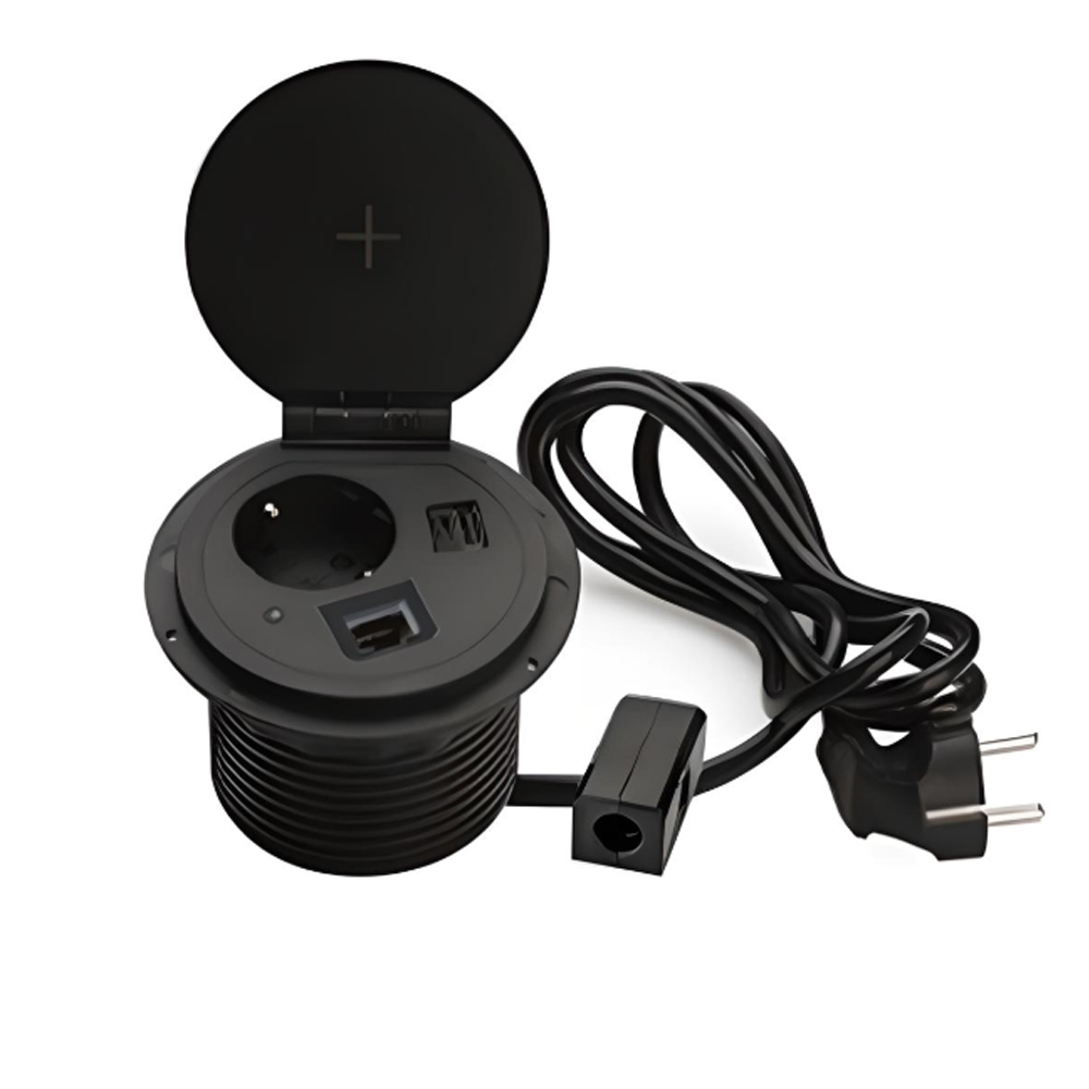 پریز توکار تک خانه گرد درپوش دار ملونی مدل 10032