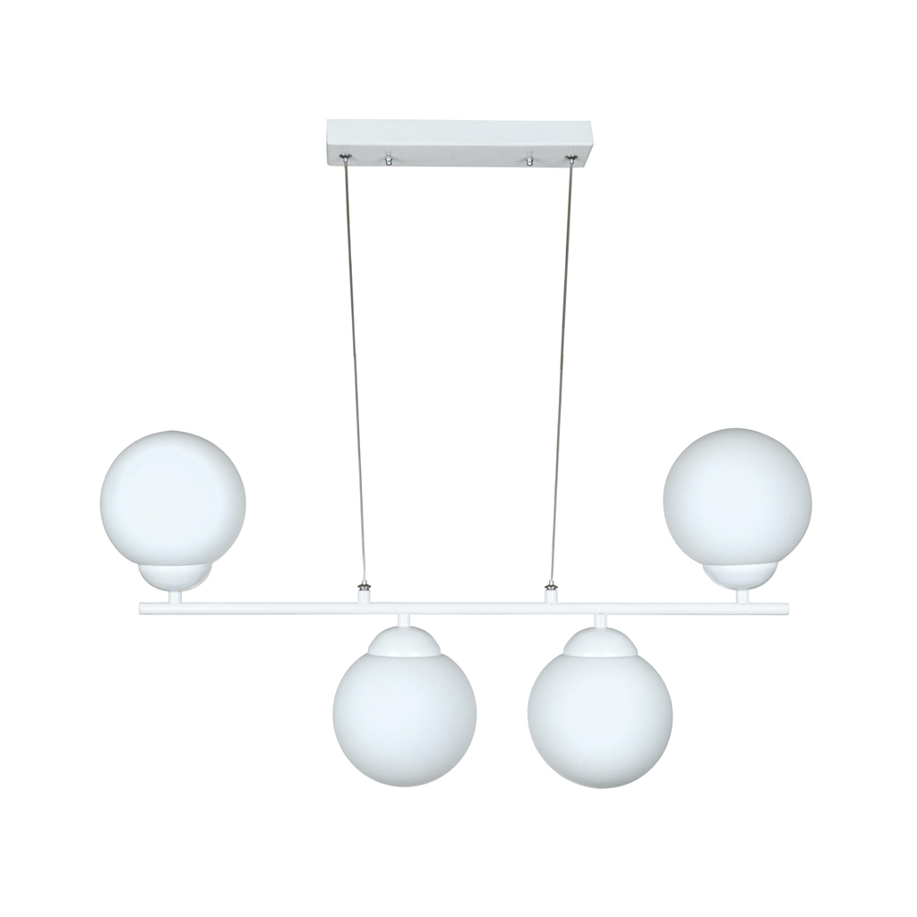 لوستر حبابی 4 شعله چشمه نور مدل 1230/4 با حباب سفید