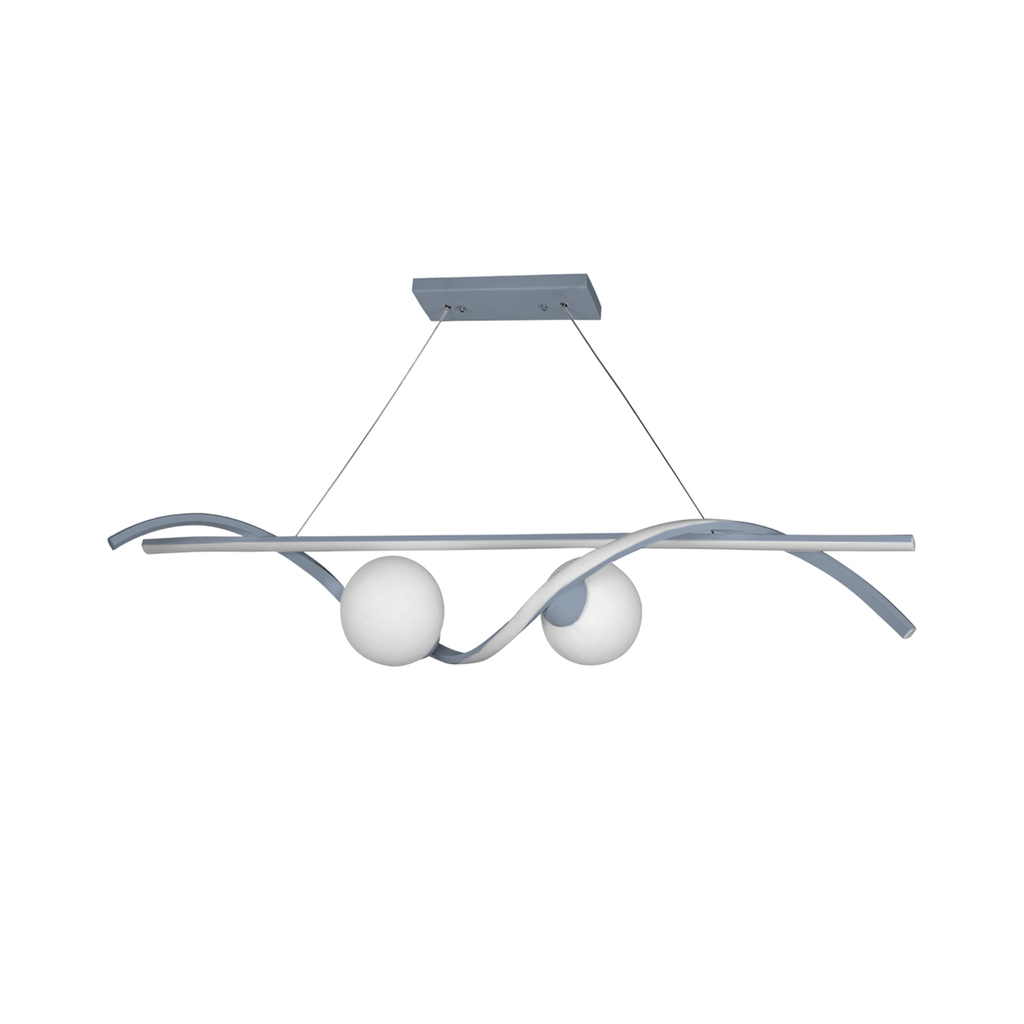 لوستر خطی مدرن 2 شعله چشمه نور مدل 1901/2 با حباب سفید