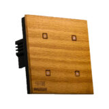 کلید لمسی چهار پل گلدور مدل ریموتی طرح چوبی