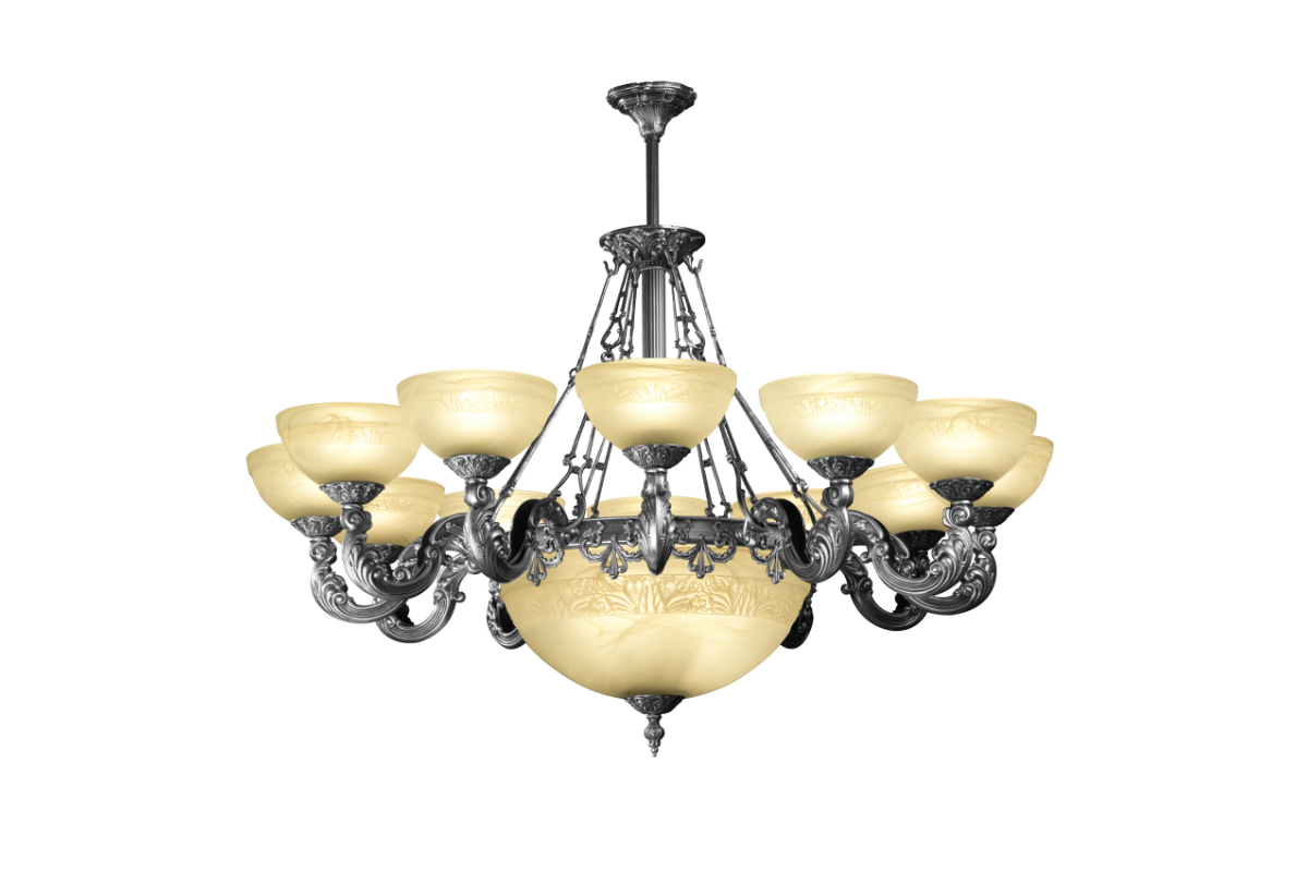 لوستر کلاسیک فلزی چندشاخه