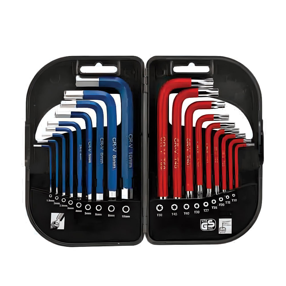 مجموعه 18 عددی آچار آلن کوتاه شش گوش و ستاره‌ای هیوندای مدل HT-185