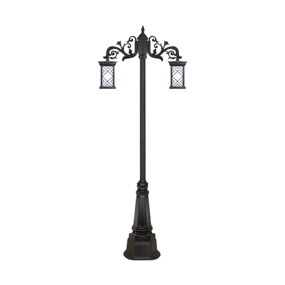 چراغ دو شاخه پارکی و حیاطی بیتانور مدل درتا طرح دار کد 482421T-96202