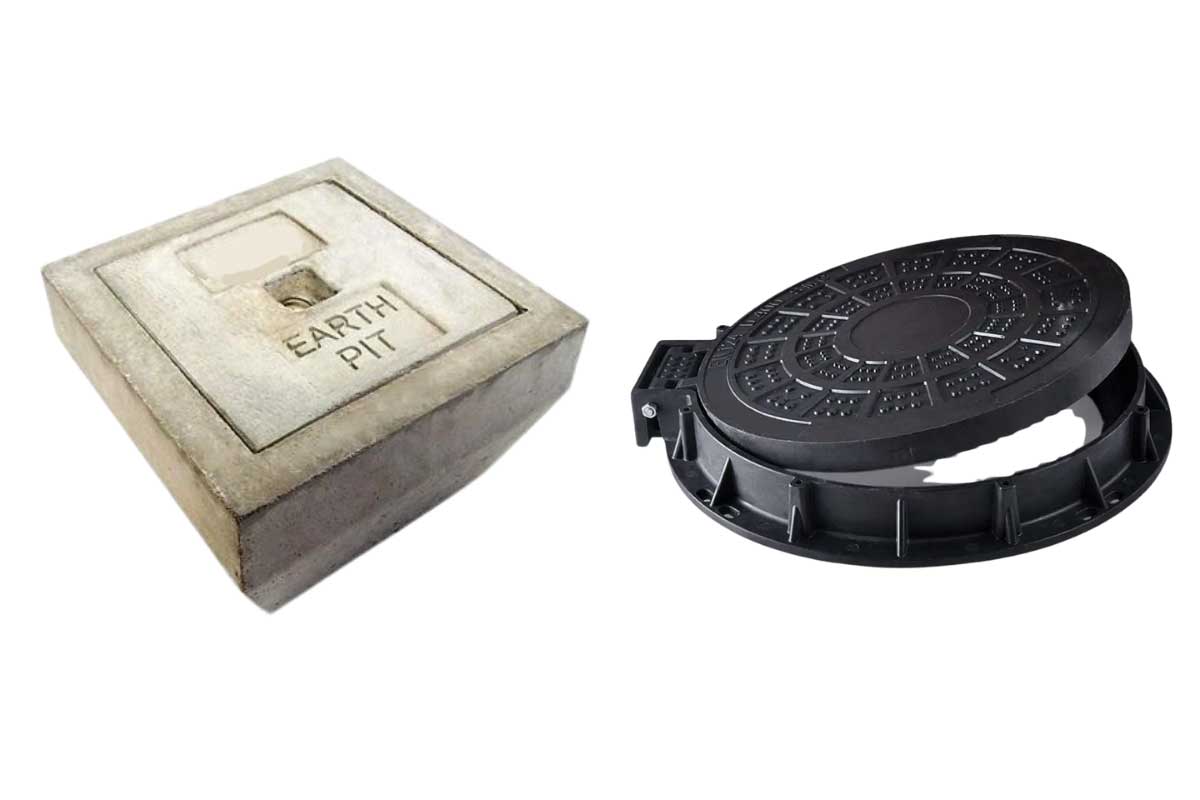 معرفی و جدول سایزبندی حوضچه ارت - ارت پیت (دریچه بازدید چاه ارت)