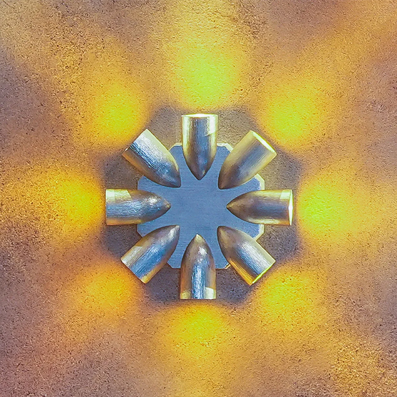 چراغ دکوراتیو هشت طرفه 8 وات زمرد نور مدل موشکی ZNE.W.114-8