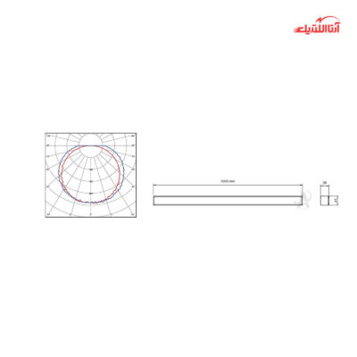چراغ خطی 30 وات روکار آلتون رای مدل درنا AL-DT21