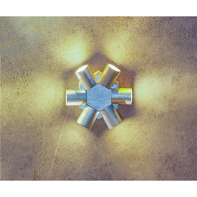 چراغ دکوراتیو 6 طرفه گرد لوله بلند لنز تخت زمرد نور 6-ZNE.W.122