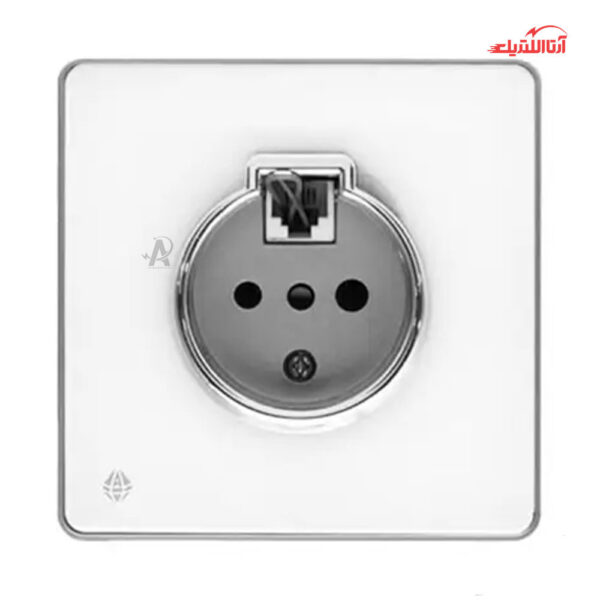 پریز تلفن دو منظوره آسیا الکتریک مدل یاقوت