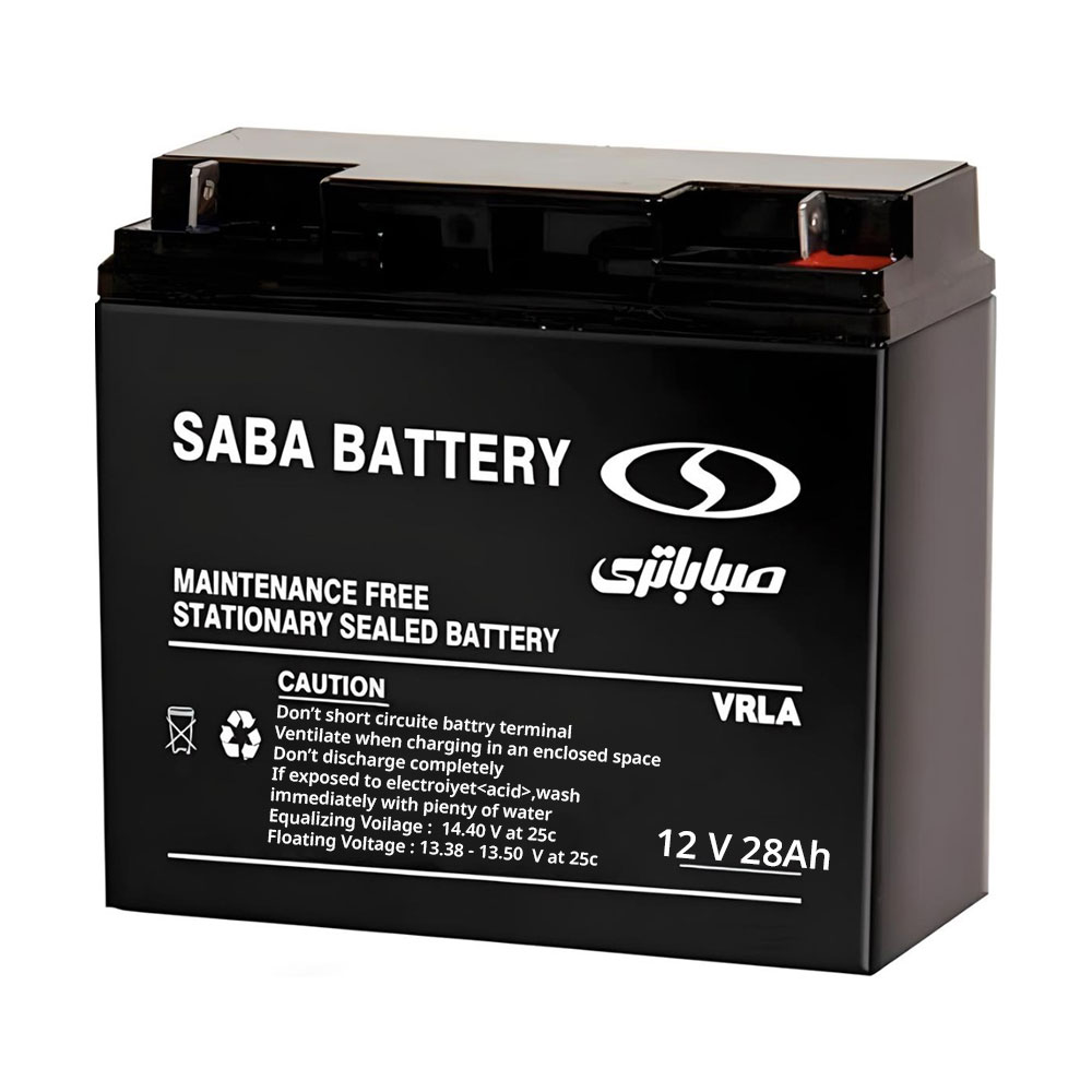 باتری یو پی اس 12 ولت 28 آمپر صبا باتری