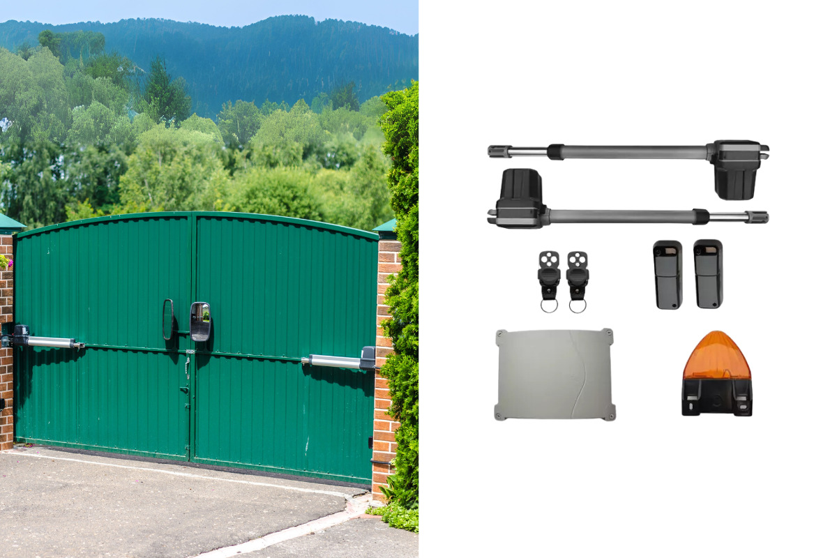 جک پارکینگ دو لنگه نصب شده روی درب با متعلقات