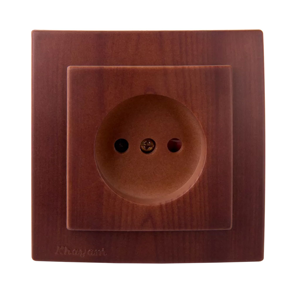 پریز بدون ارت طرح چوب خیام الکتریک مدل پرشین