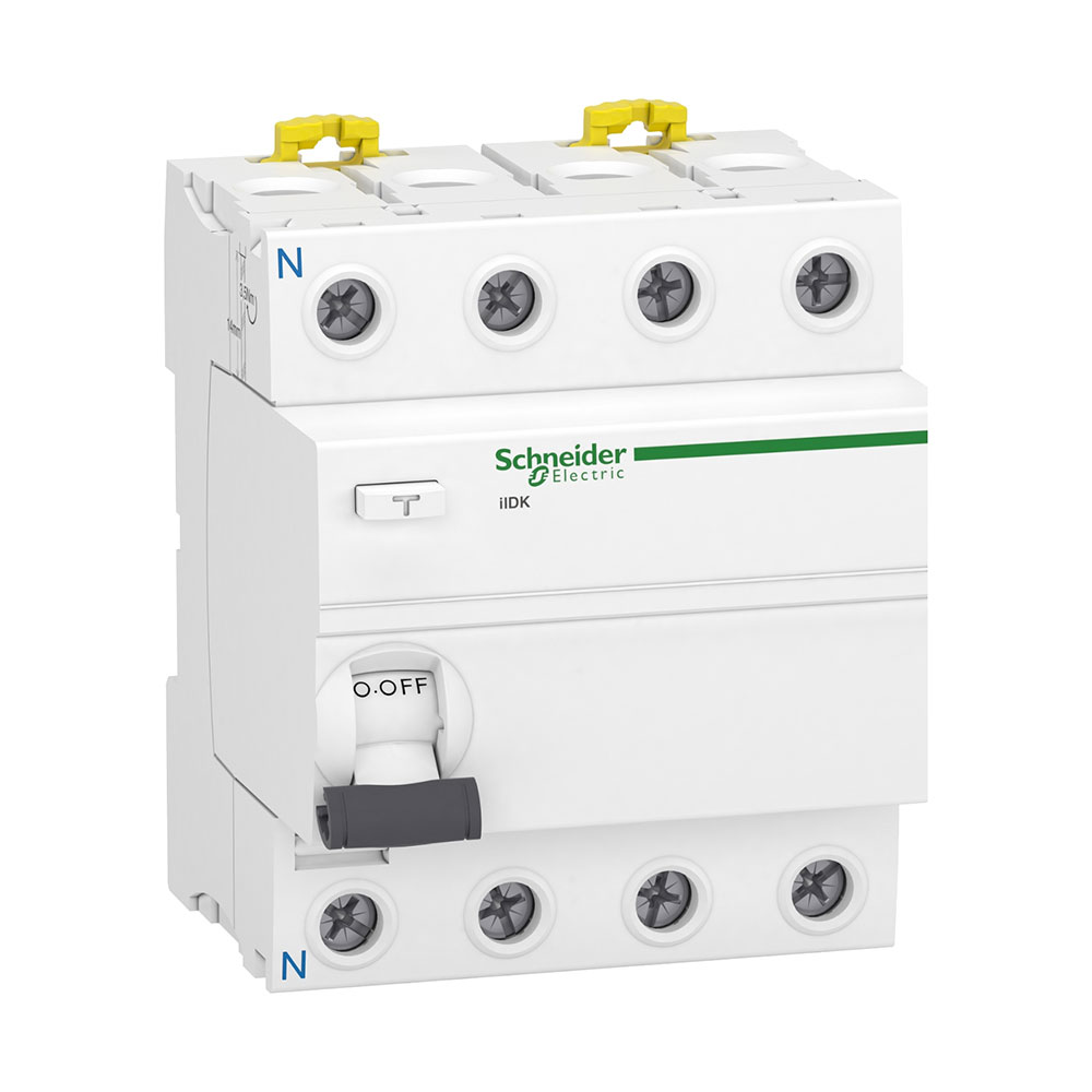 کلید محافظ جان RCCB سه پل + نول 25 آمپر اشنایدر کد A9R50425