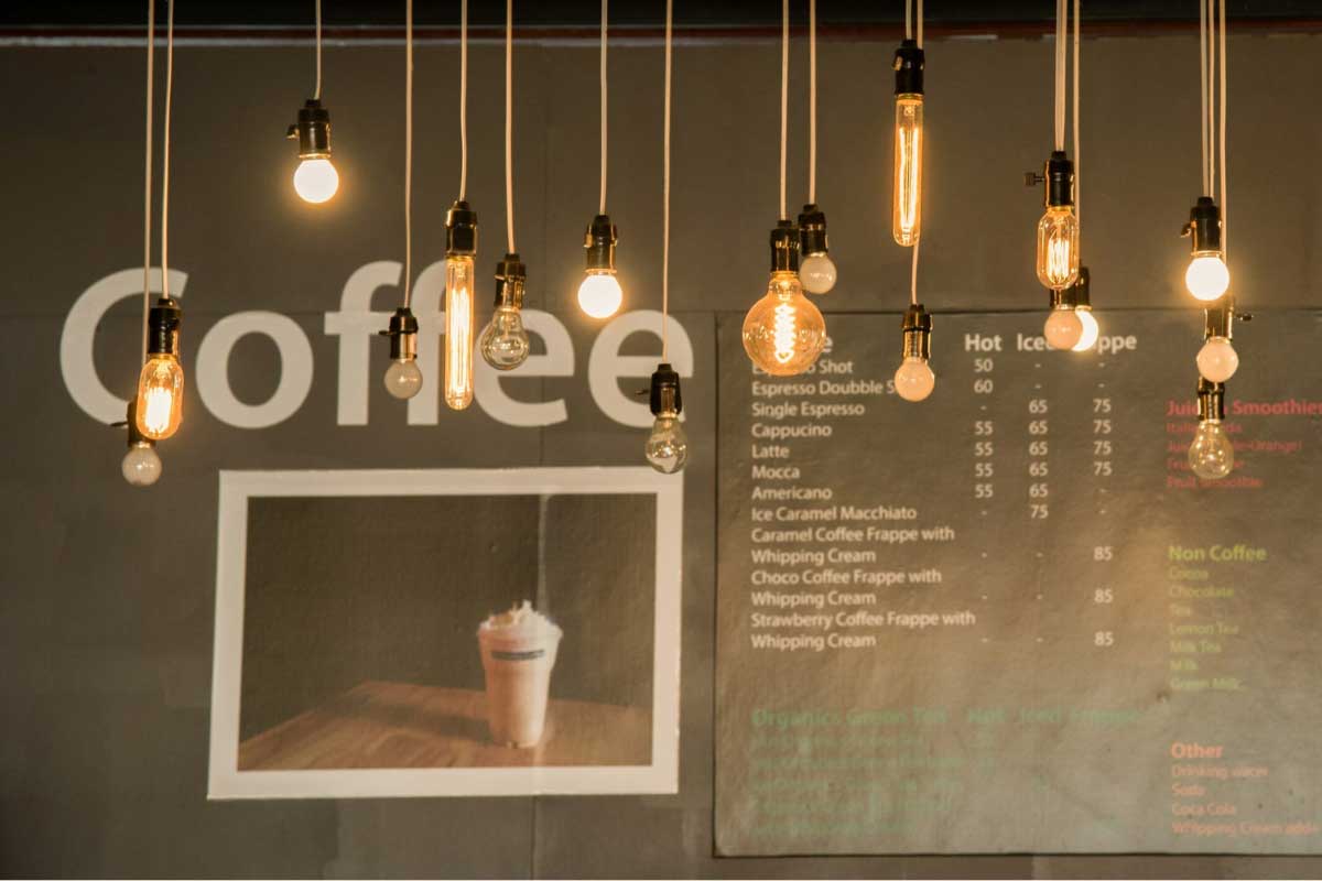 ایده‌های نورپردازی منوی کافه