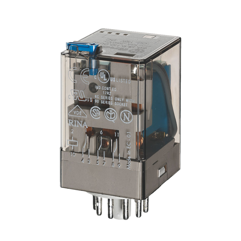 رله شیشه ای 11 پایه 3 کنتاکت 24 ولت DC فیندر کد 60.13.9.024.0040