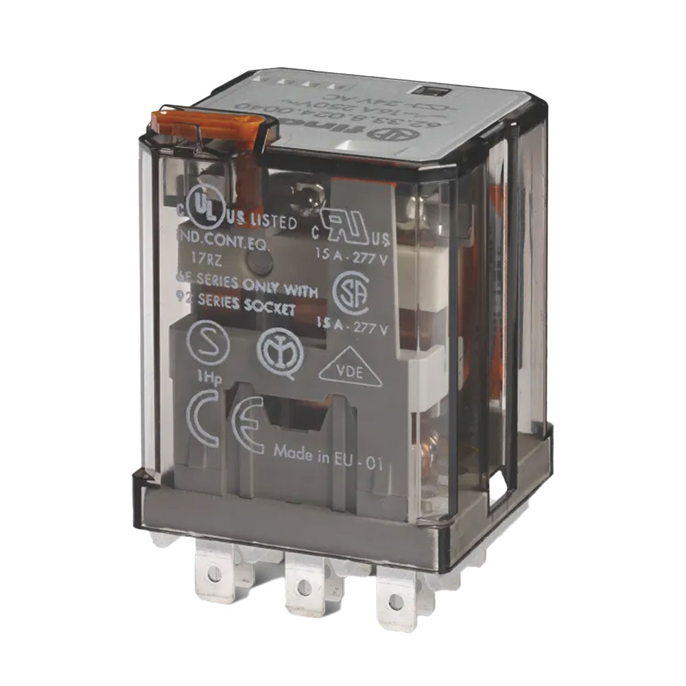 رله شیشه ای 11 پایه 3 کنتاکت 24 ولت DC فیندر کد 62.33.9.024.0040