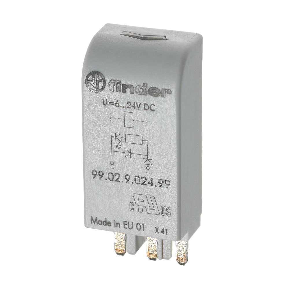 ماژول LED سبز و دیود 24 ولت DC فیندر کد 99.02.9.024.99