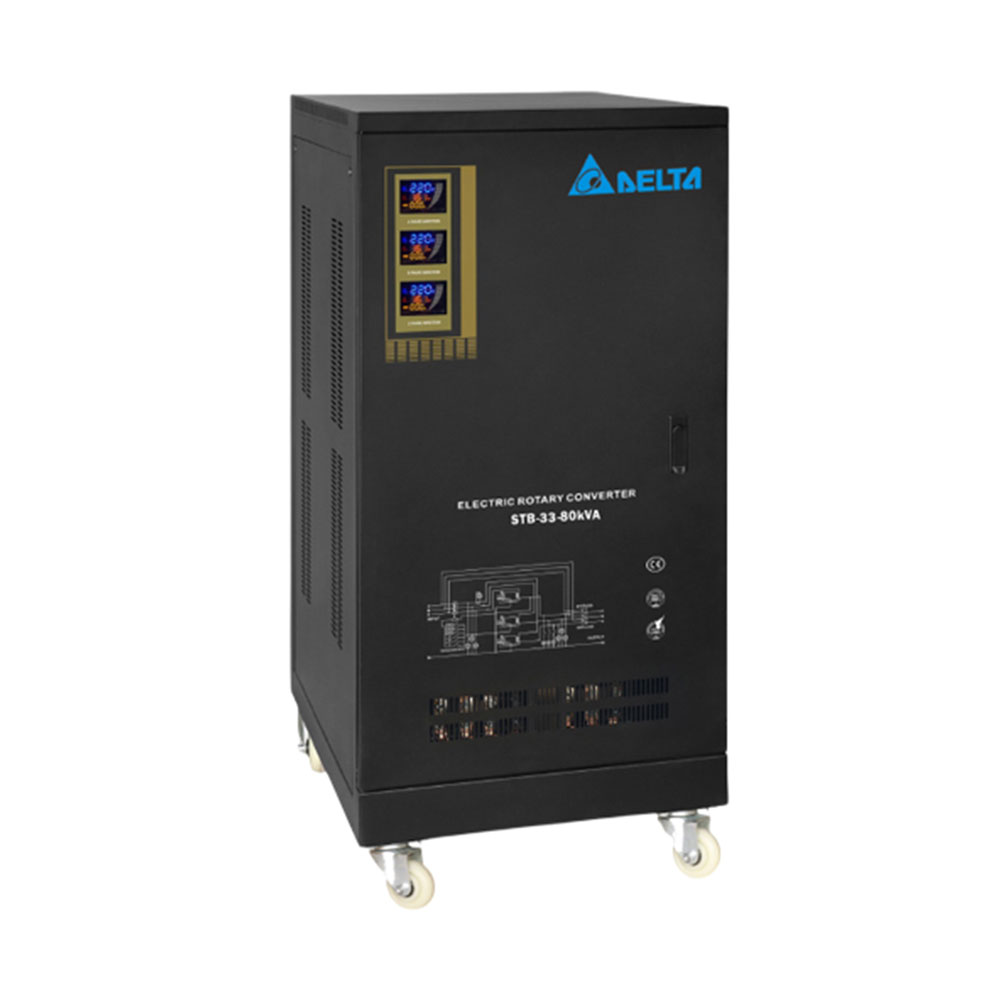 استابلایزر 80KVA سه فاز 90 آمپر سروو موتوری دلتا مدل STB-33