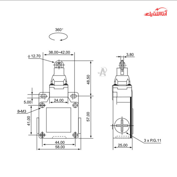 لیمیت سوئیچ فشاری قرقره دار CNTD مدل CSA-003
