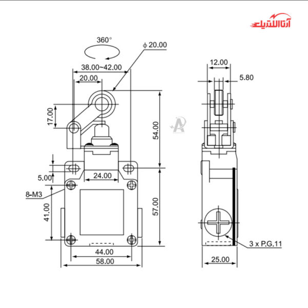 لیمیت سوئیچ یک طرف CNTD مدل CSA-012