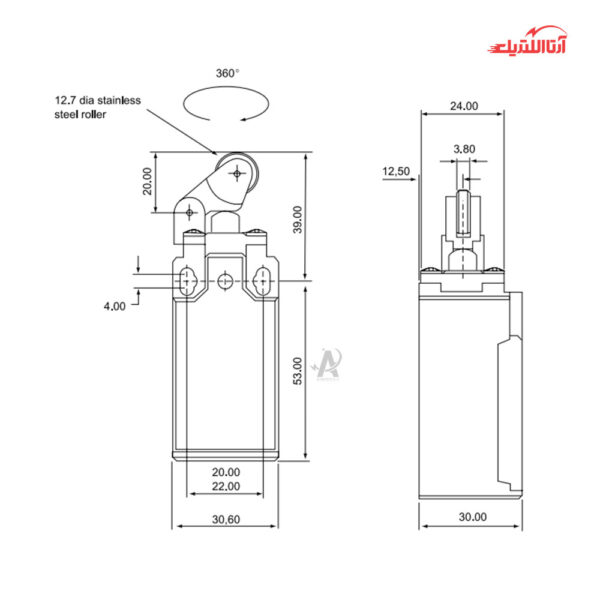لیمیت سوئیچ فشاری یک طرف باکالیت CNTD مدل CLS-111