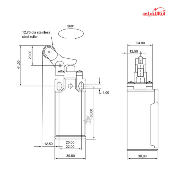 لیمیت سوئیچ قرقره دار یک طرف باکالیت CNTD مدل CLS-127